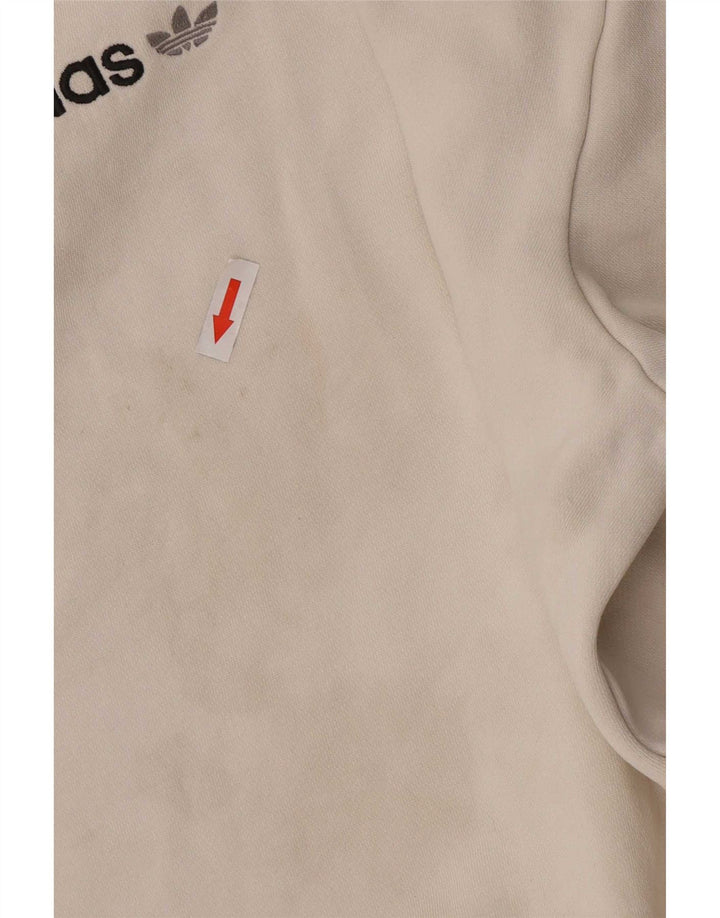 Adidas Damen Grafik-Sweatshirt-Pullover UK 14 Mittelweiße Baumwolle