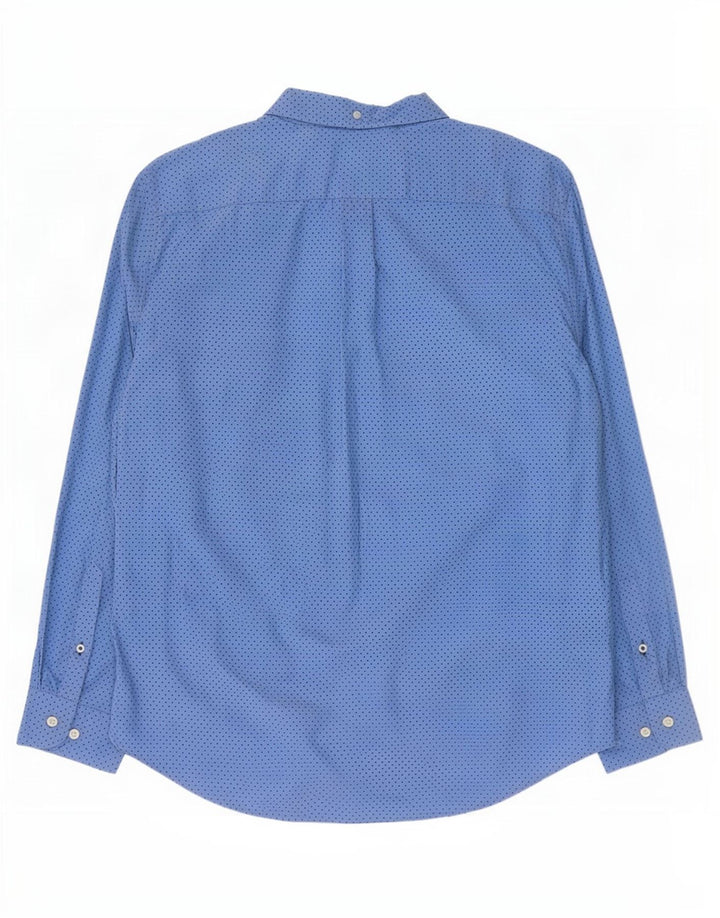 Tommy Hilfiger Herren-Hemd mit klassischer Passform, große, blau gepunktete Baumwolle