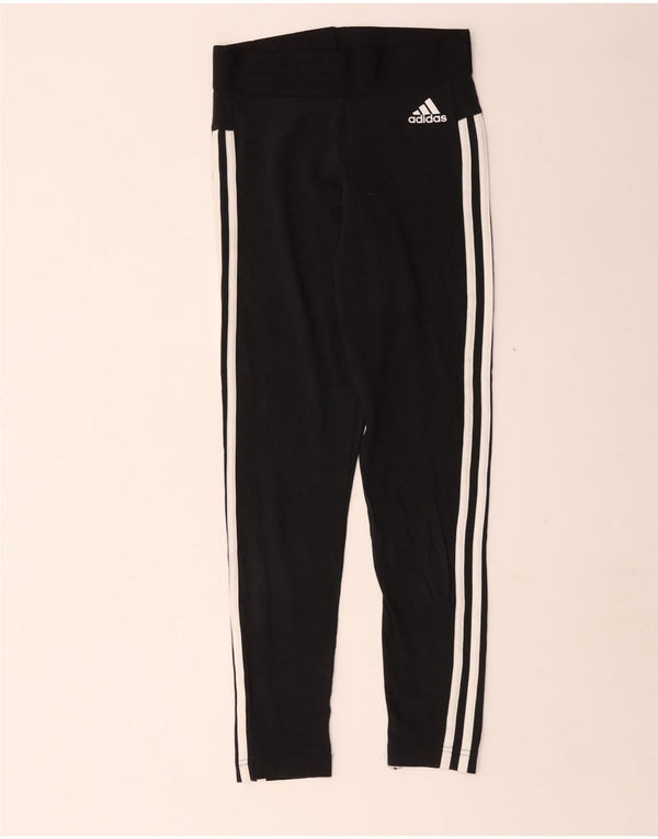 Adidas Damen Leggings UK 4/6 XS Schwarz Baumwolle