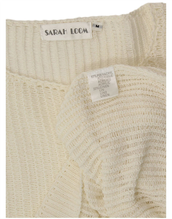 VINTAGE Crop-Pullover mit U-Boot-Ausschnitt für Damen, Gr. 14, mittelgrau