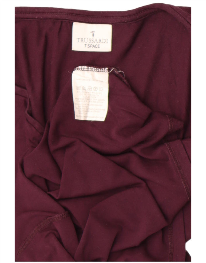Trussardi Damen Top Langarm UK 12 Mittellila Viskose