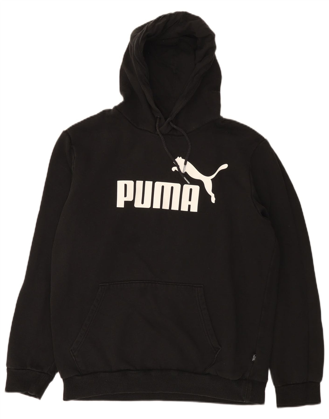 Puma Herren Grafik-Hoodie-Pullover aus mittelschwarzer Baumwolle