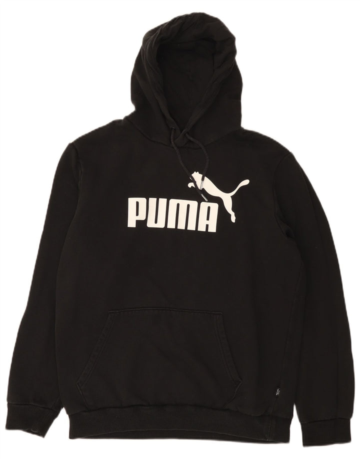Puma Herren Grafik-Hoodie-Pullover aus mittelschwarzer Baumwolle
