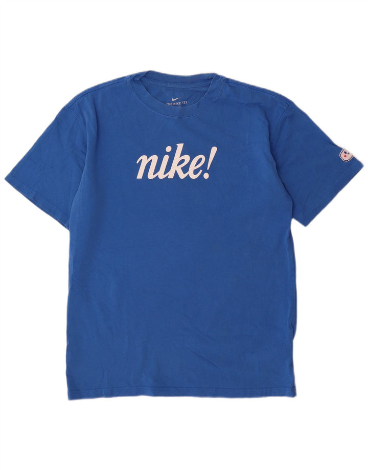 Nike Herren-T-Shirt mit Grafik, Größe S, Blau, Baumwolle