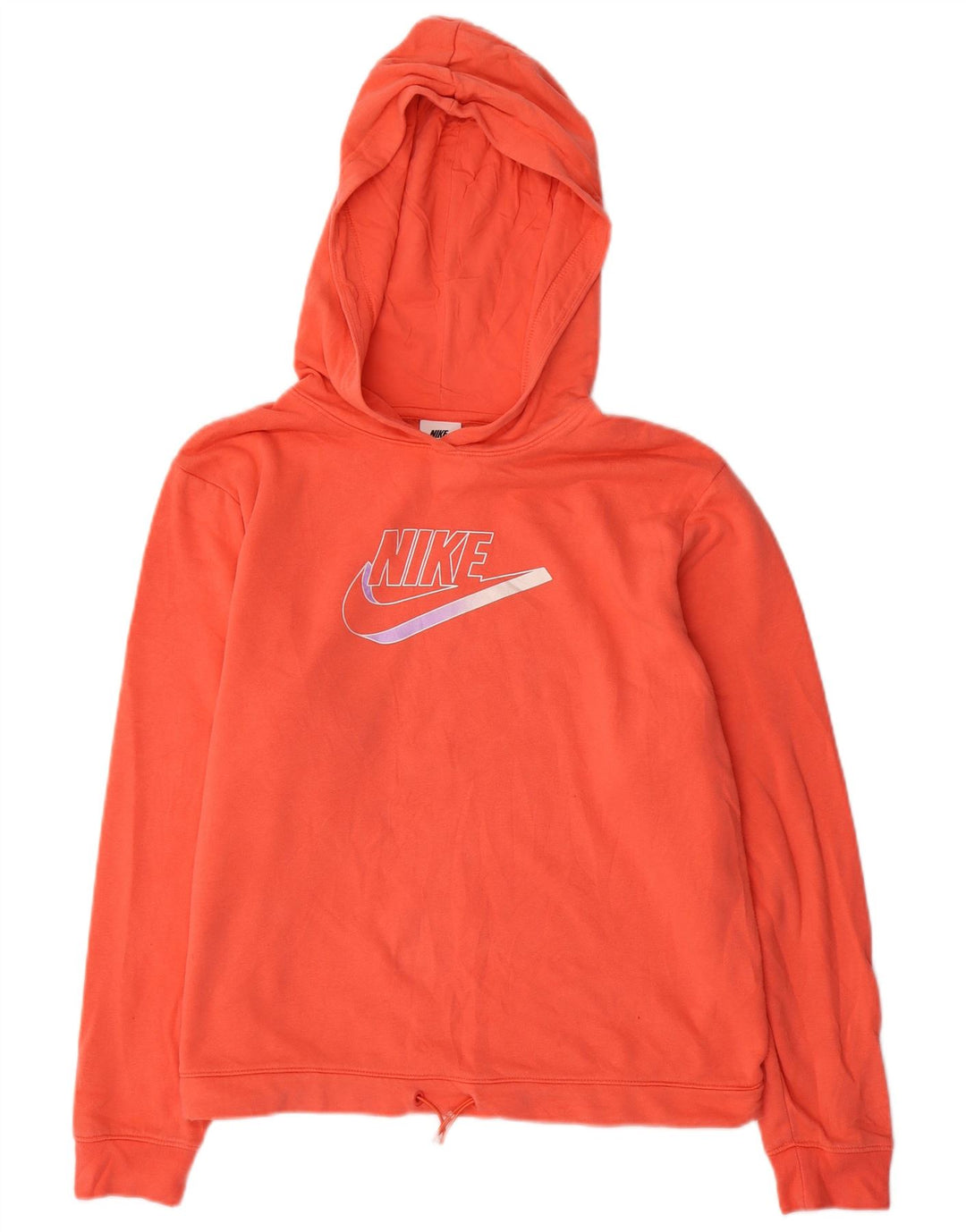 NIKE Damen-Pullover mit übergroßem grafischem Kapuzenpullover, Gr. 14, Mittelorange
