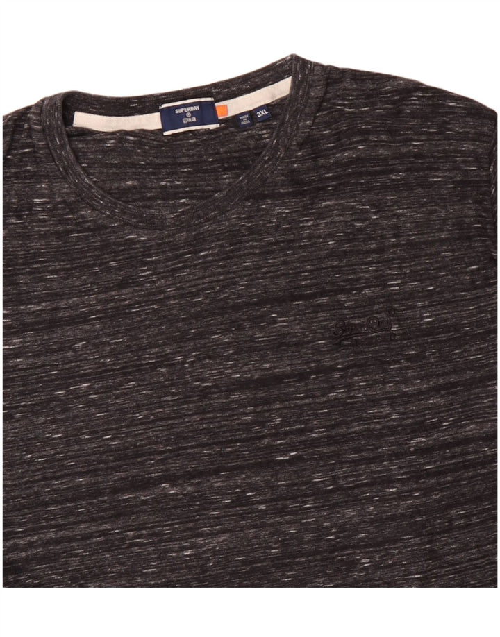 SUPERDRY Herren-Oberteil, langärmelig, 3XL, grau meliert, Baumwolle