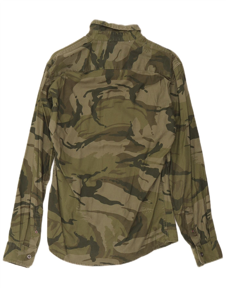 Wrangler Herrenhemd, klein, Khaki, Camouflage, Baumwolle