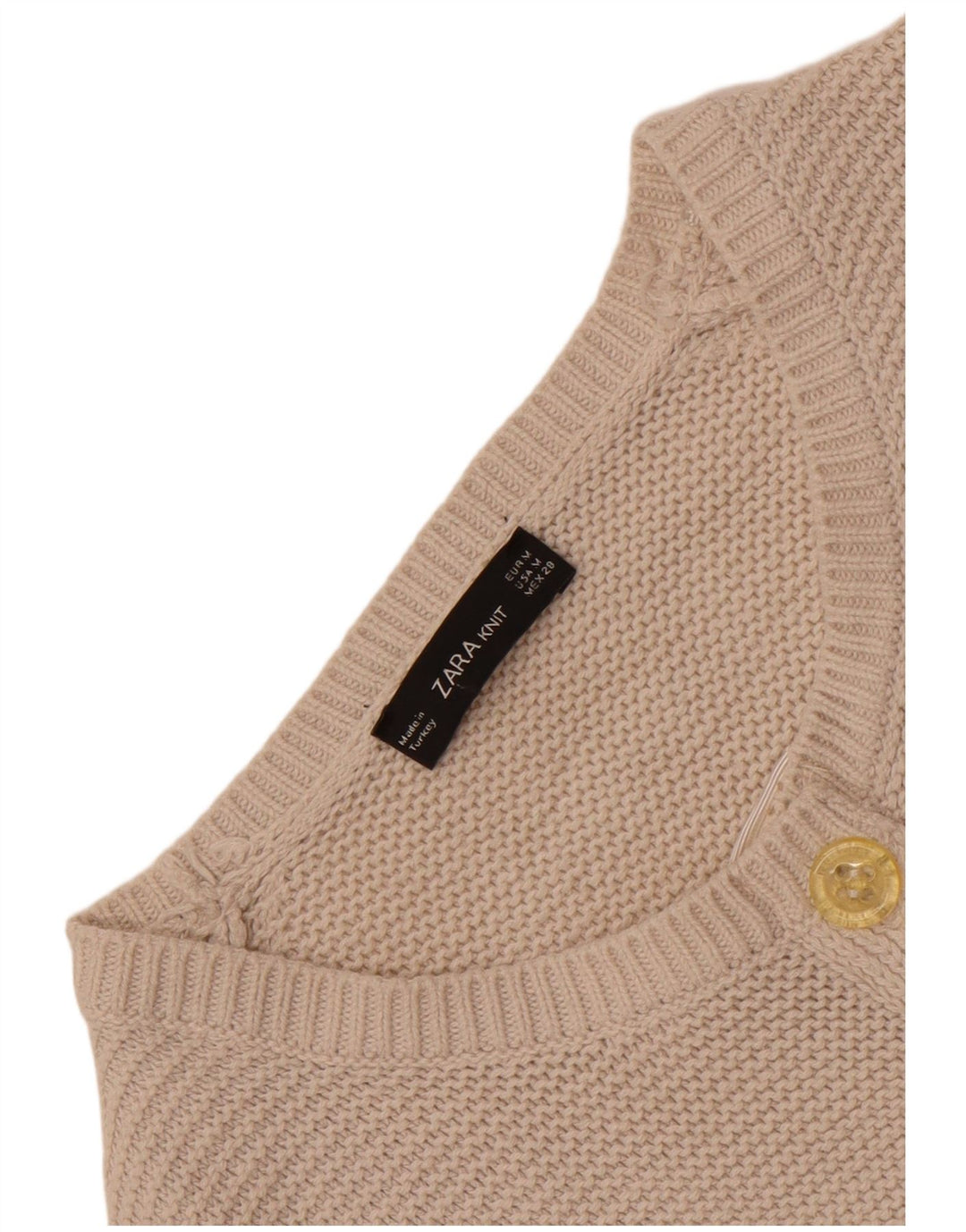 Zara Damen Strickjacke UK 12 Mittelweiß