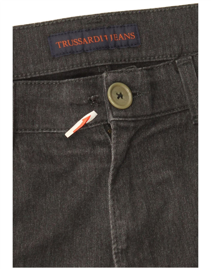 Trussardi Herren Straight Jeans W37 L31 Graue Baumwolle