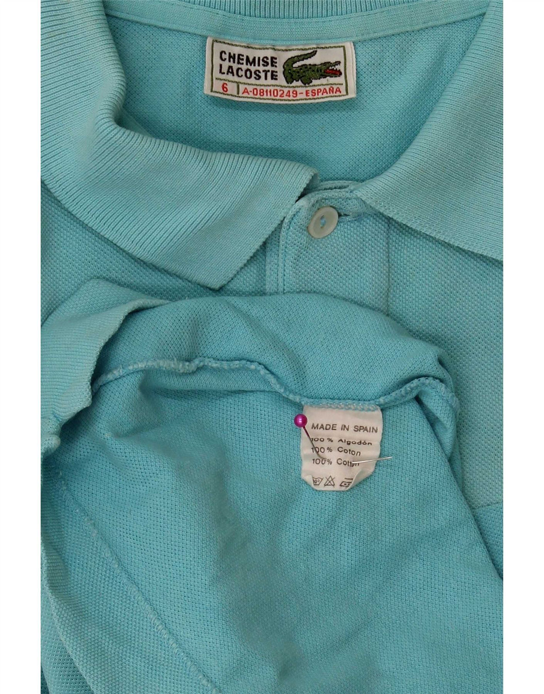 Lacoste Herren Poloshirt Größe 6 XL Türkis Baumwolle