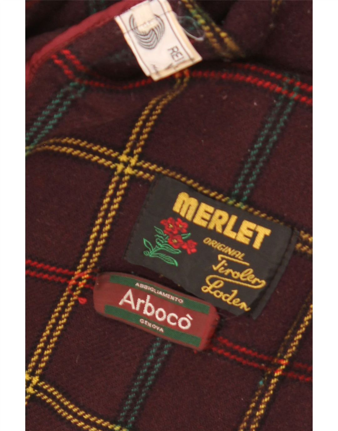 Merlet Herren-Dufflecoat mit Kapuze, EU 46, kleine burgunderrote Schurwolle