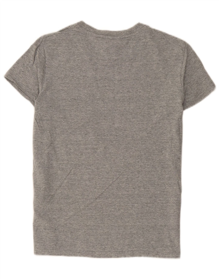 Levi's Damen-T-Shirt-Oberteil UK 12 Mittelgrau gefleckte Baumwolle