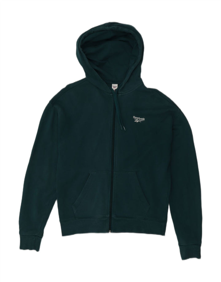 REEBOK Herren-Kapuzenpullover mit Reißverschluss, klein, grüne Baumwolle