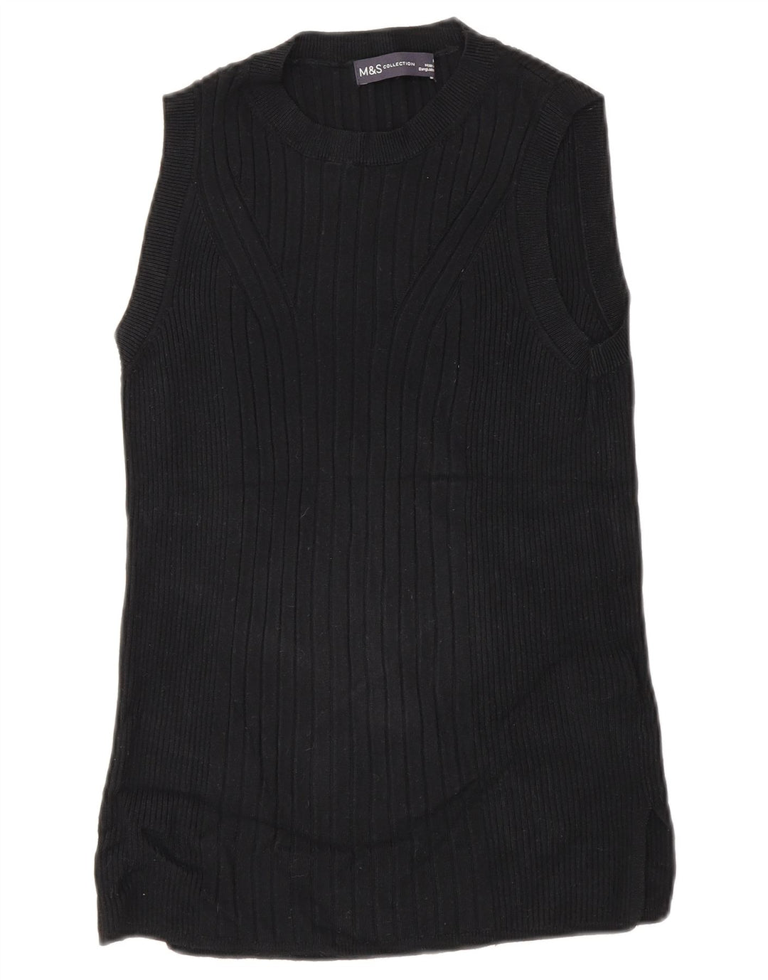Marks & Spencer Damen Weste Top UK 14 Mittelschwarze Viskose