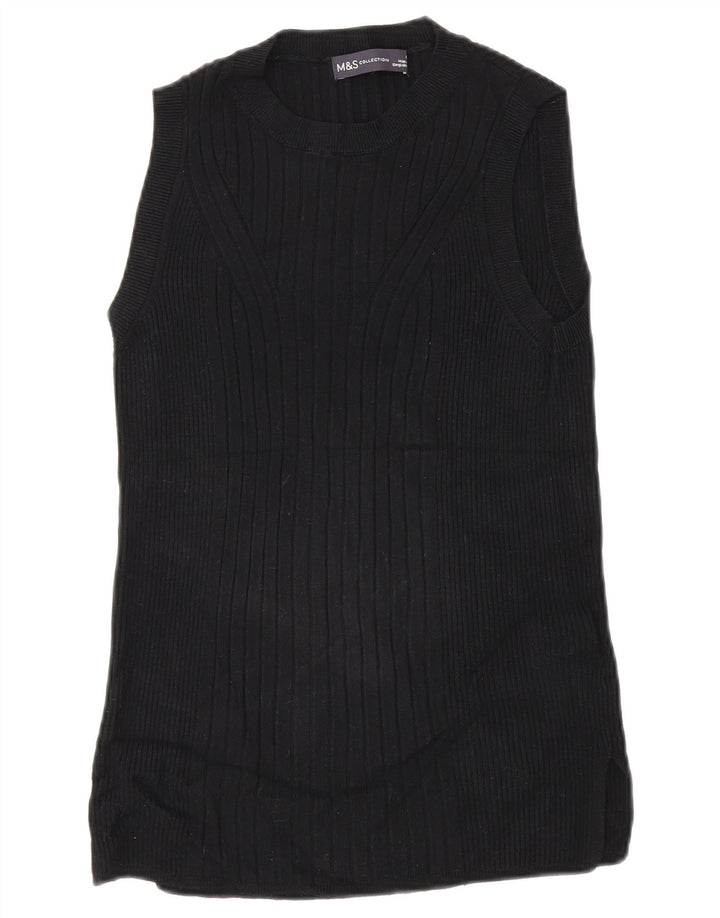 Marks & Spencer Damen Weste Top UK 14 Mittelschwarze Viskose