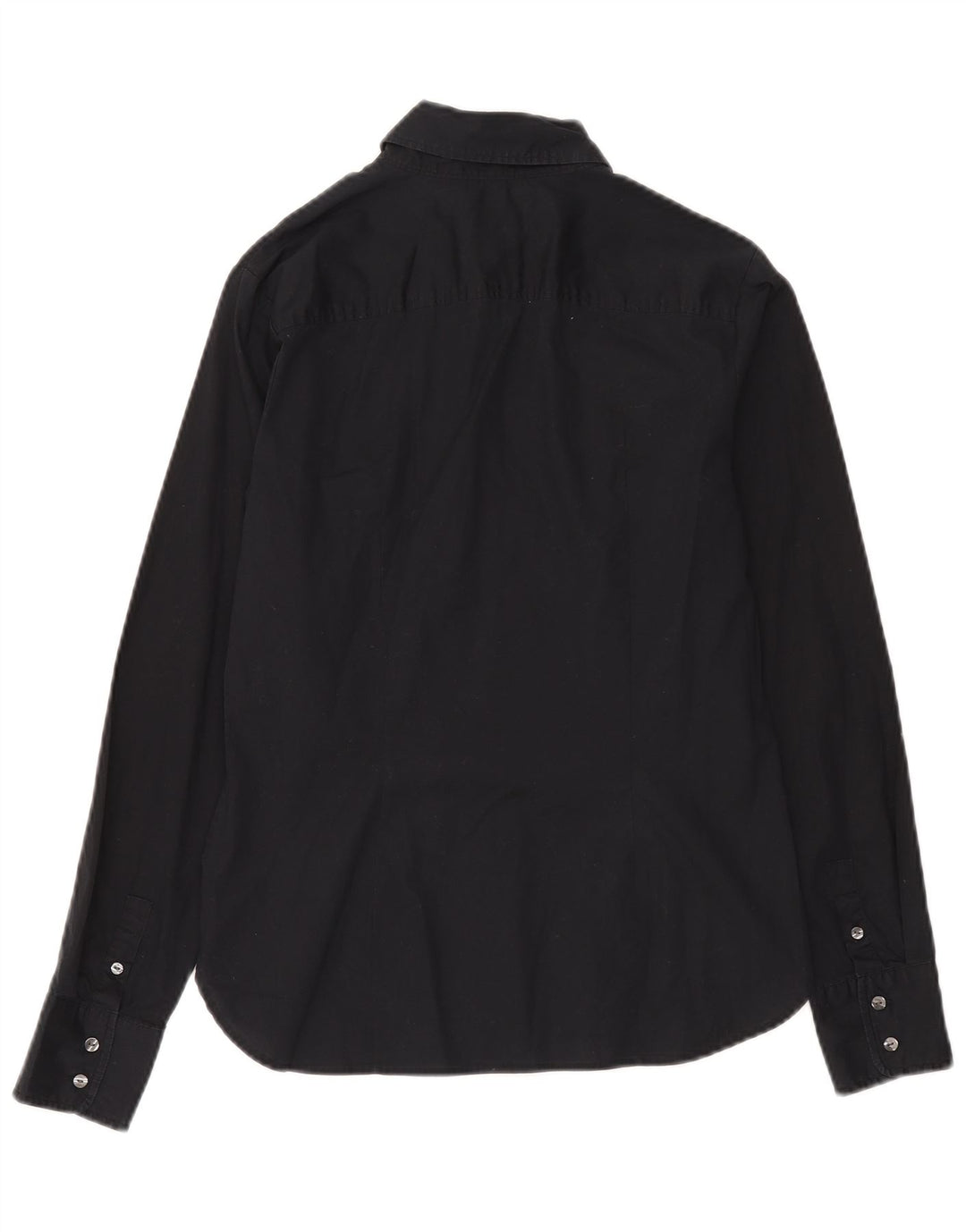 Tommy Hilfiger Damen Stretch-Hemd US 8 Mittelschwarze Baumwolle