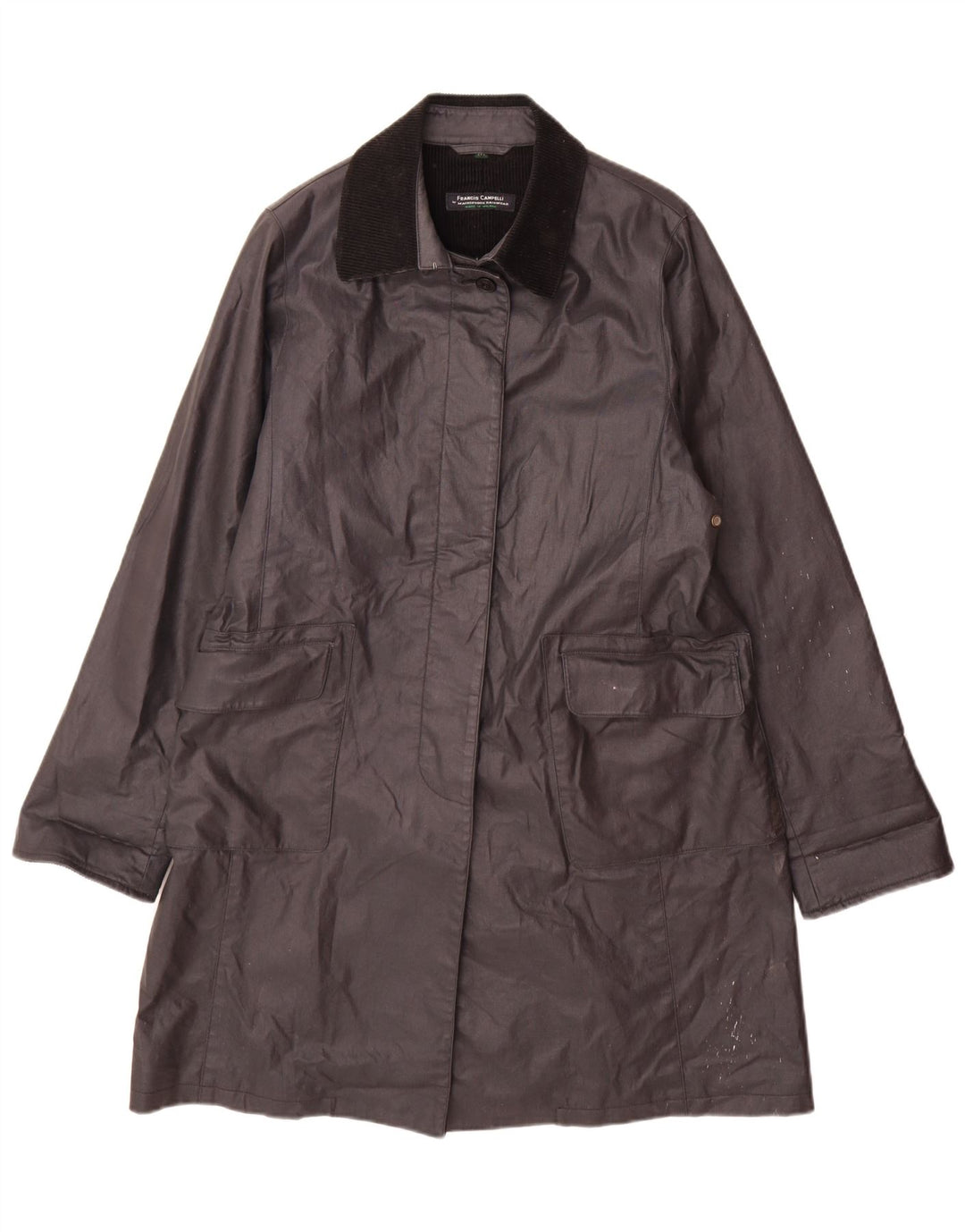 Mackintosh Damen Regenmantel UK 14 Mittelschwarze Baumwolle