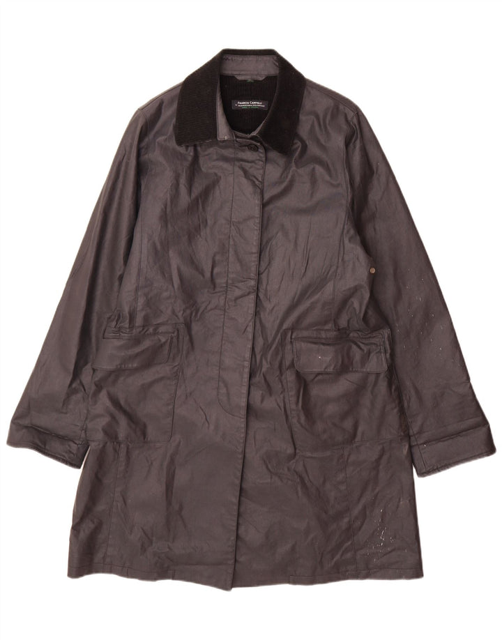 Mackintosh Damen Regenmantel UK 14 Mittelschwarze Baumwolle