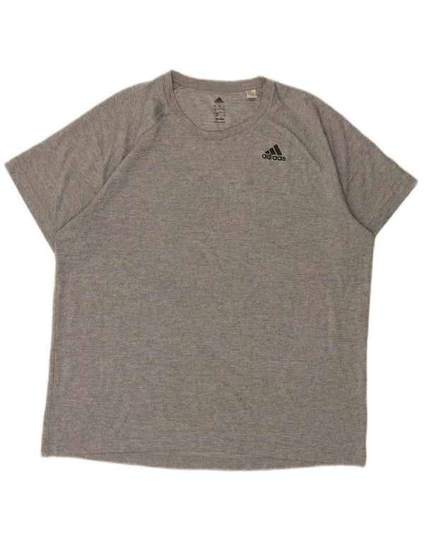 ADIDAS Herren Climalite T-Shirt Top Large Grau meliert