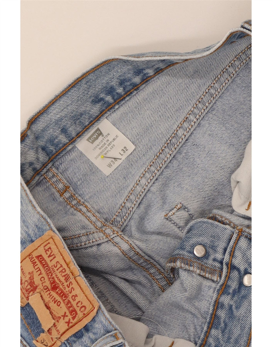 Levi's Herren Straight Jeans W34 L32 Blaue Baumwolle