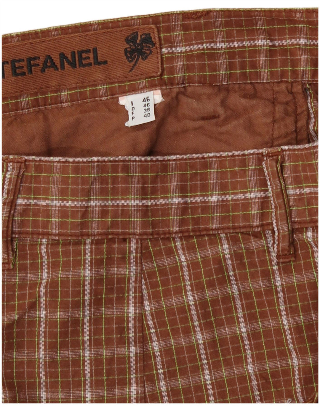 Stefanel Herren Cargoshorts IT 46 Small W30 Braun kariert