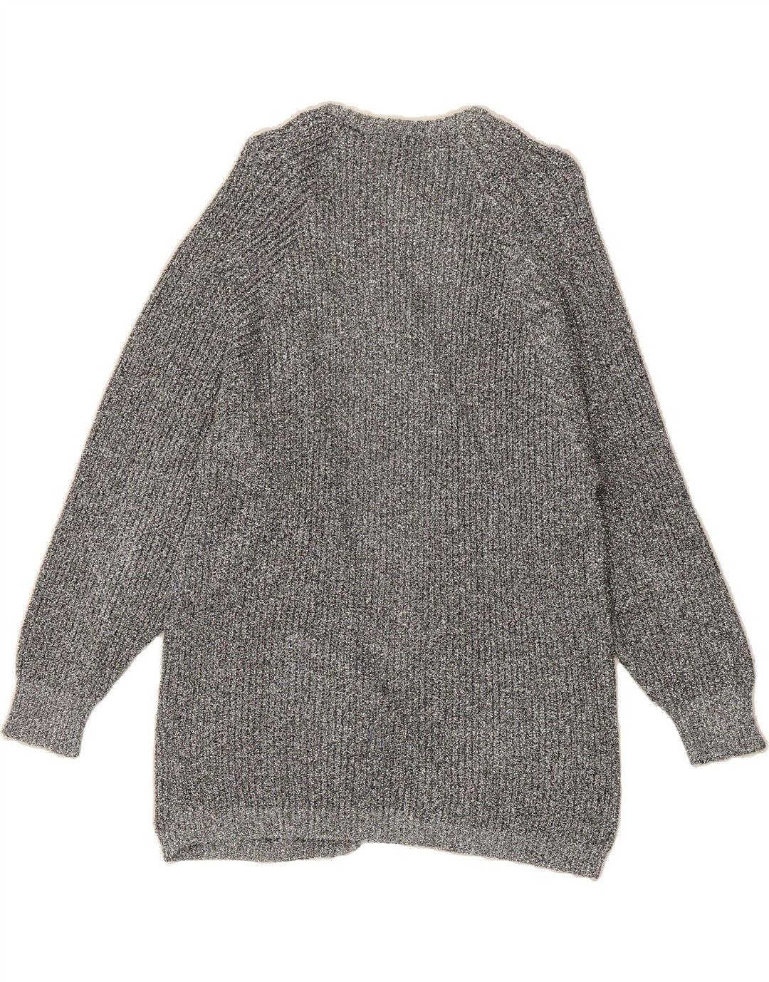 VINTAGE Womens Longline Open Cardigan Sweater IT 46 Large Grey Viscose Vintage Vintage and Second-Hand Vintage from Messina Hembry 
