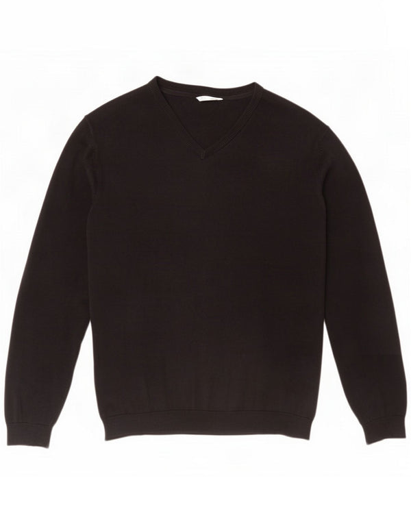 Marks & Spencer Jungen-Pullover mit V-Ausschnitt, 15–16 Jahre, XL, schwarze Baumwolle