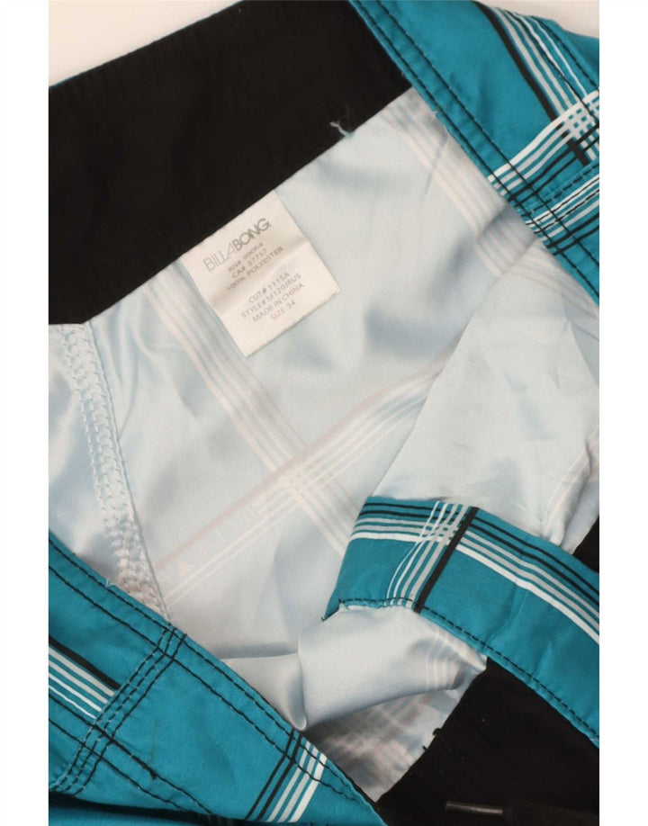 Billabong Herren-Badeshorts, groß, blau kariert, Polyester