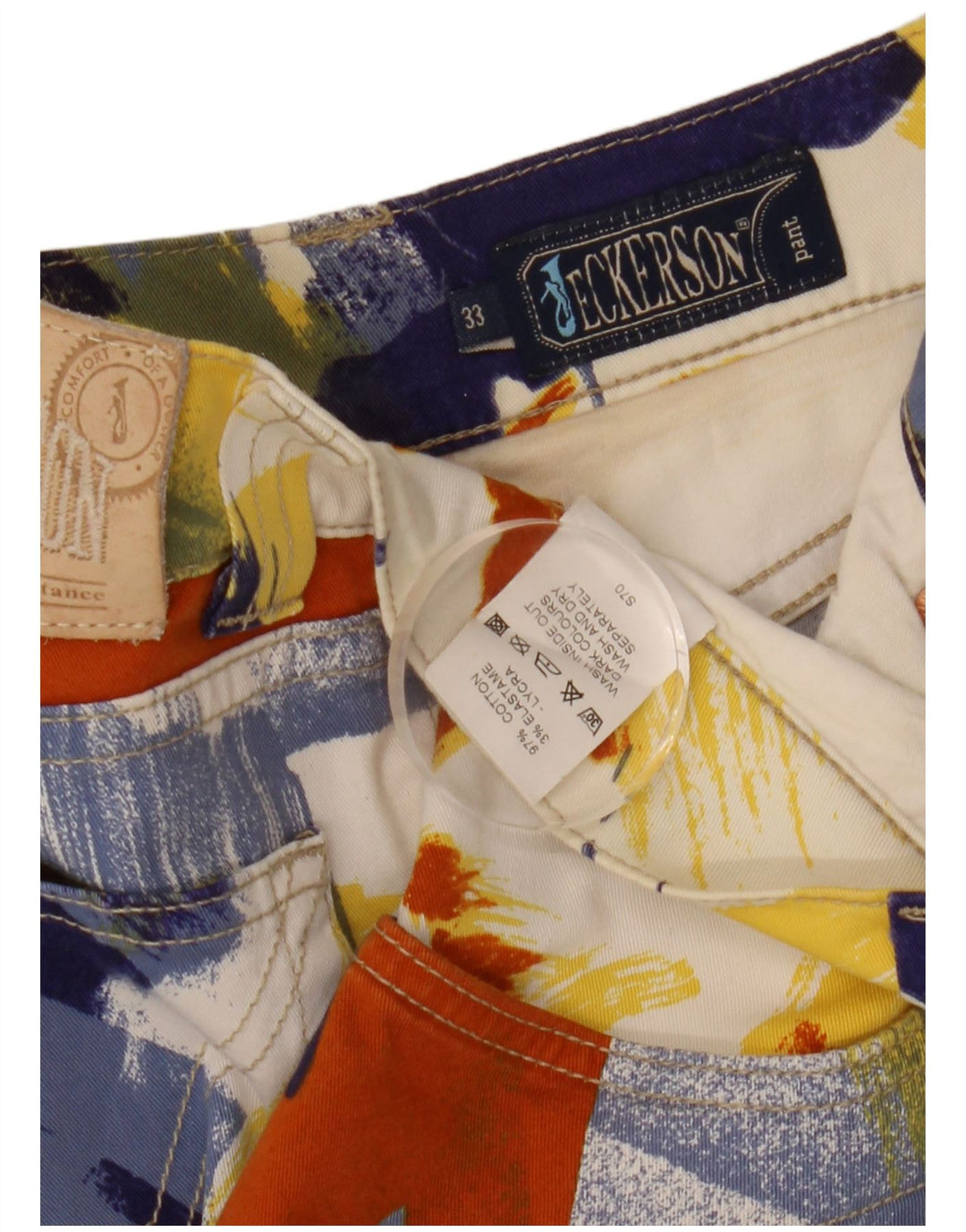 Jeckerson Damen-Bermudashorts W33, mittelmehrfarbige Batik-Baumwolle