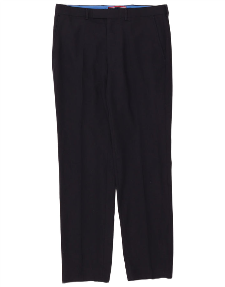 Marks & Spencer Maßgeschneiderte, gerade Anzughose für Herren, W34, L33, marineblaue Wolle