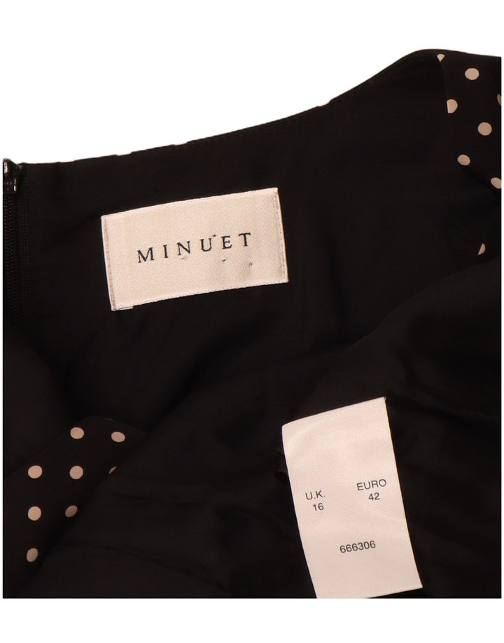 Minuet Damen-Etuikleid, Gr. 46, Größe L, Schwarz, gepunktet, Polyester