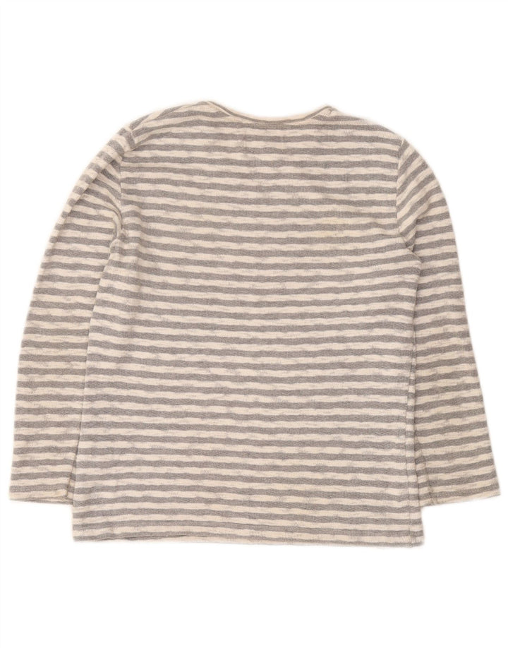 Zara Langarmshirt mit Grafik für Jungen, 9–10 Jahre, grau gestreift, Baumwolle