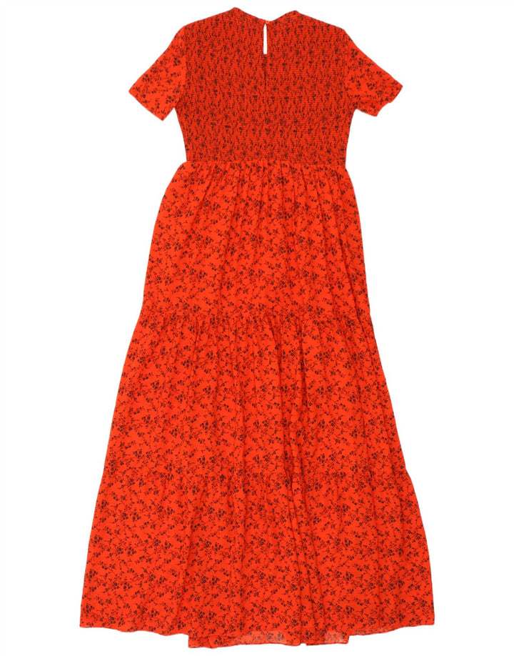 Zara Damen Maxikleid UK 6 XS Rot geblümtes Polyester