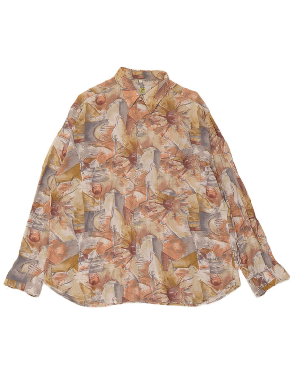 VINTAGE Herren-Hemd mit abstraktem Muster, groß, mehrfarbig