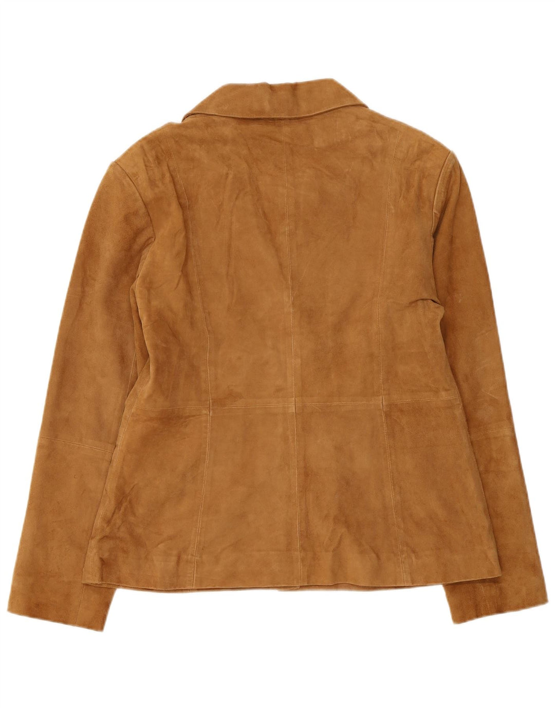 Helium Damen 4-Knopf-Wildleder-Blazerjacke, UK 16, großes braunes Leder