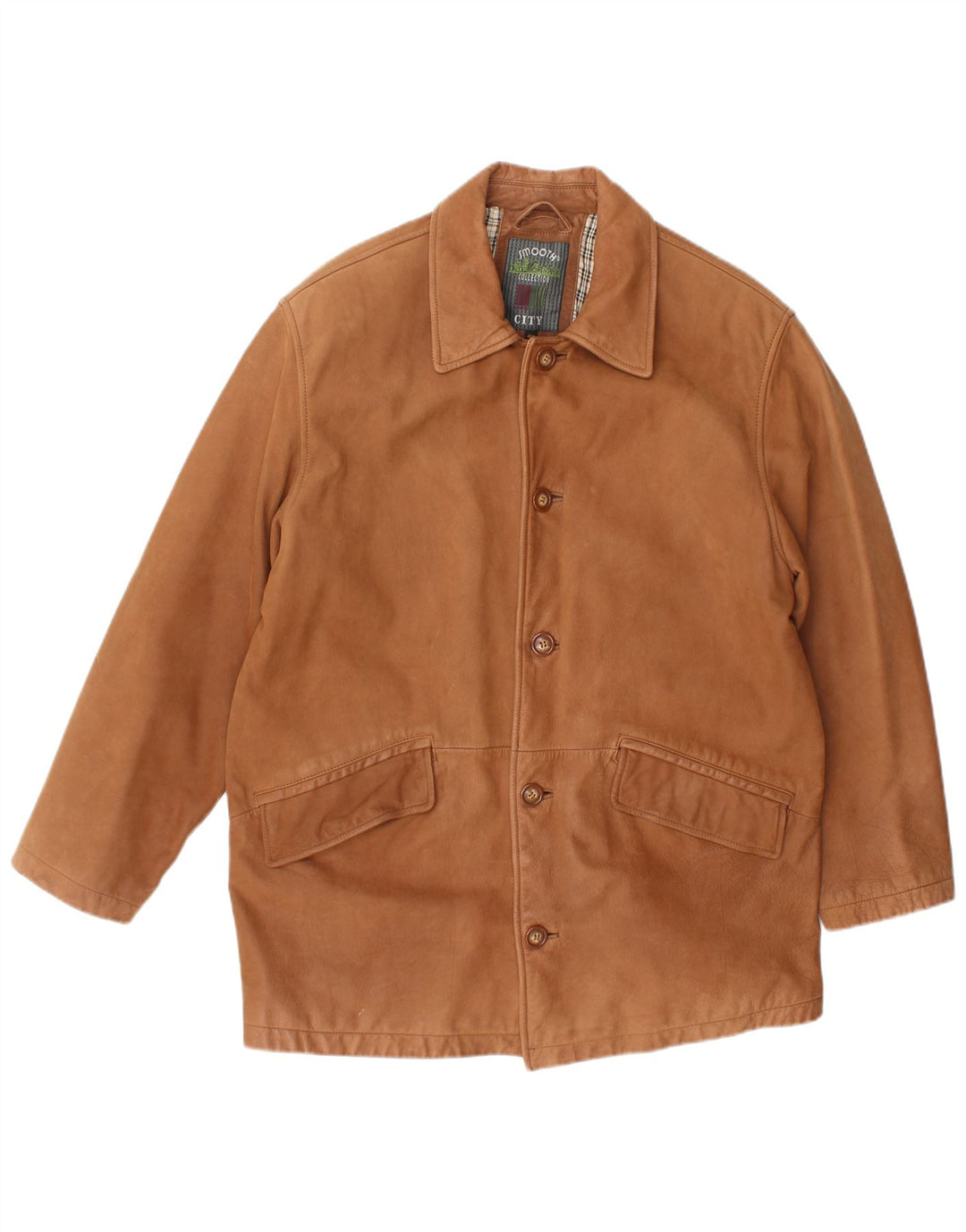Vintage Herren Lederjacke IT 48 Mittelbraunes Leder