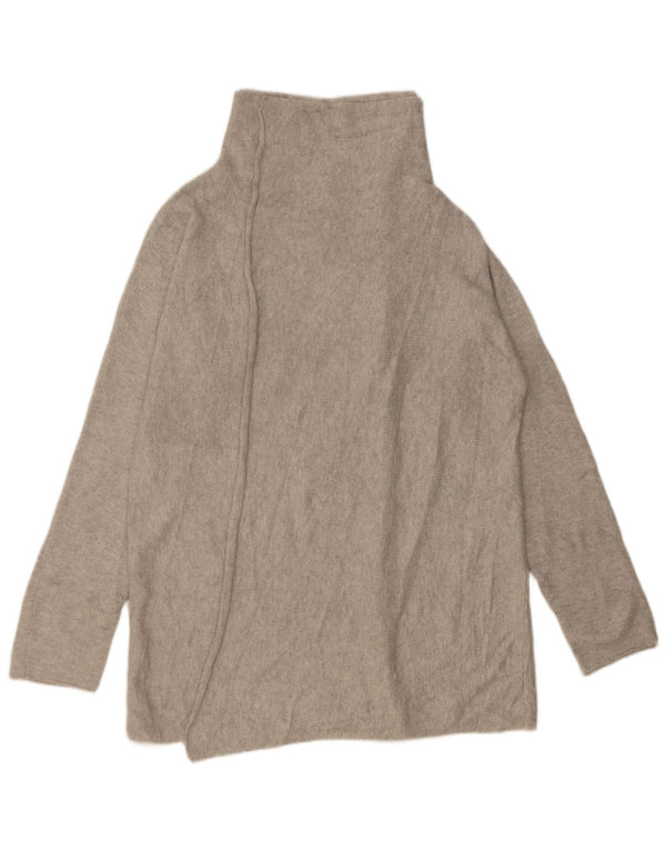 Eddie Bauer Damen Longline Open Cardigan Pullover UK 16 Large Grau Baumwolle