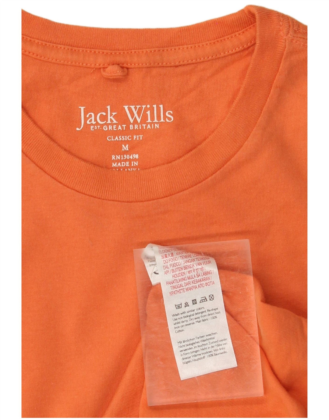 JACK WILLS Herren-T-Shirt mit klassischer Passform aus mitteloranger Baumwolle