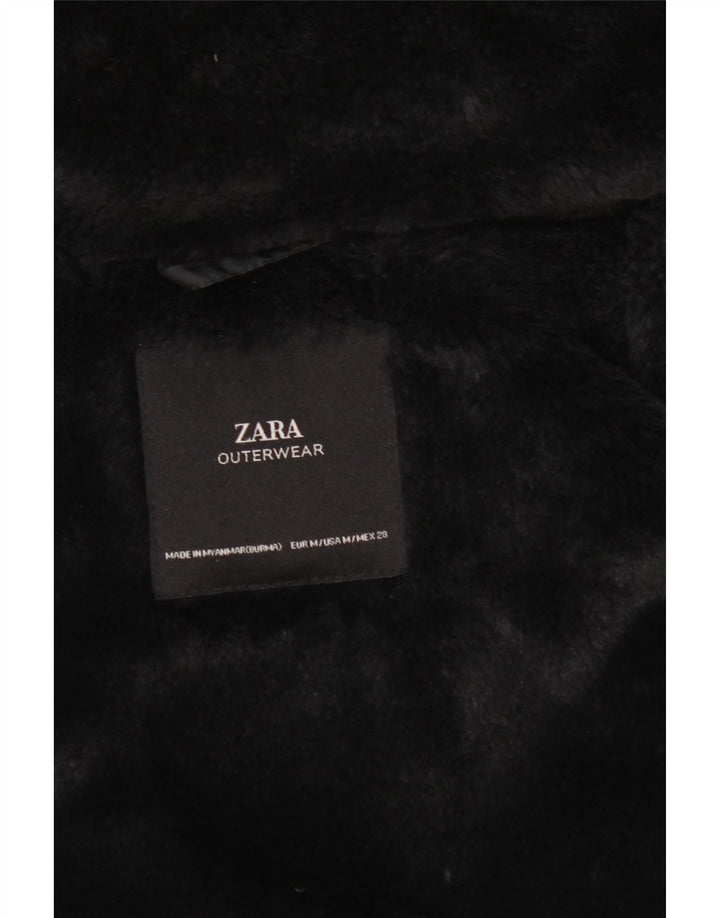 ZARA Womens Hooded Padded Jacket UK 12 Medium Black Vintage Zara and Second-Hand Zara from Messina Hembry 