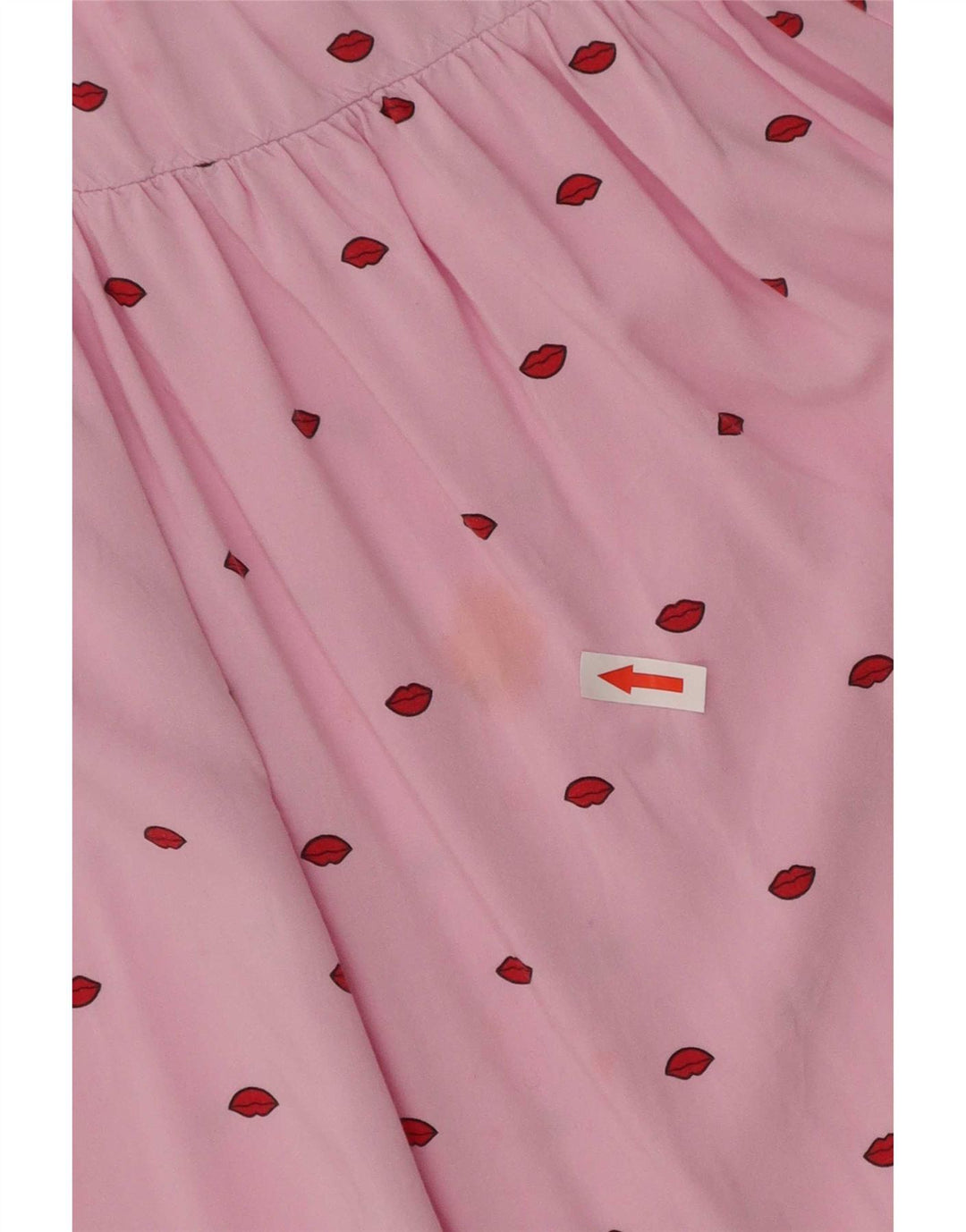 Benetton Damen-Kleid mit abstraktem Muster, langärmelig, A-Linie, Gr. 10, Rosa