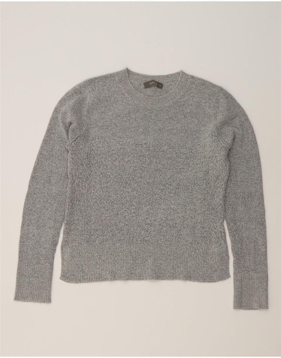 OASIS Womens Crew Neck Jumper Sweater UK 12 Medium Grey Acrylic Vintage Oasis and Second-Hand Oasis from Messina Hembry 