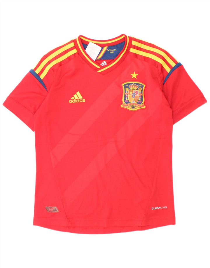 Adidas Jungen Climacool T-Shirt Top 7–8 Jahre rot gestreift Polyester