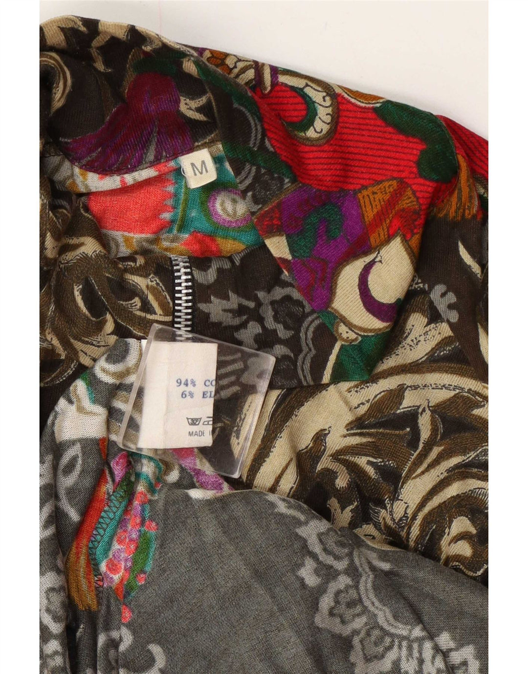 Vintage Damen Übergroßer Mantel UK 14 Mittelmehrfarbige Paisley-Baumwolle