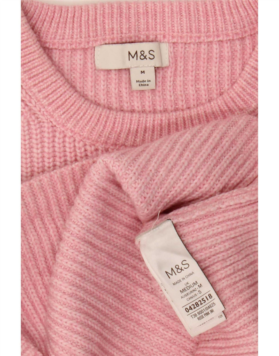 Marks & Spencer Damen-Pullover mit U-Boot-Ausschnitt, UK 14, Mittelrosa, Polyester