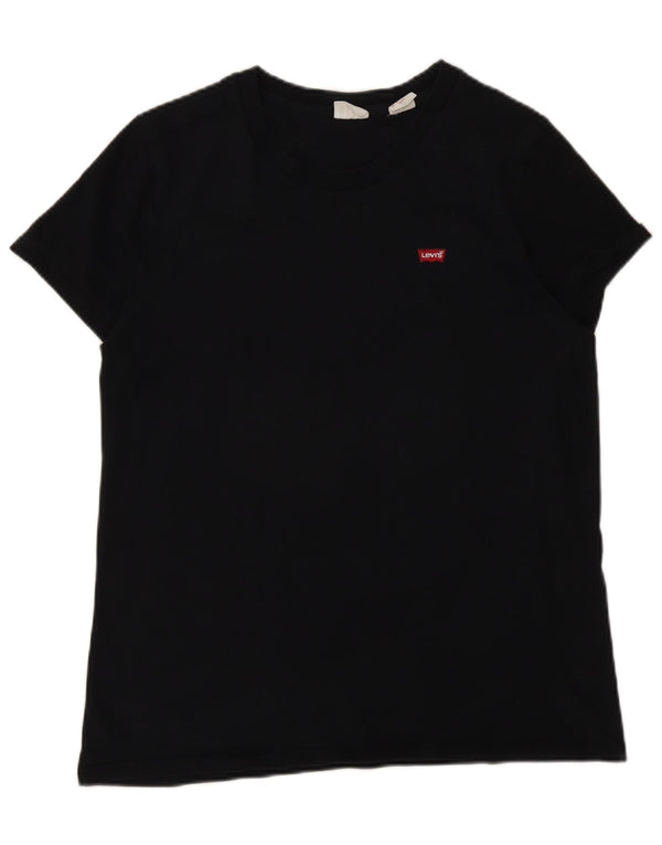 Levi's Damen T-Shirt Top UK 14 Medium Schwarz