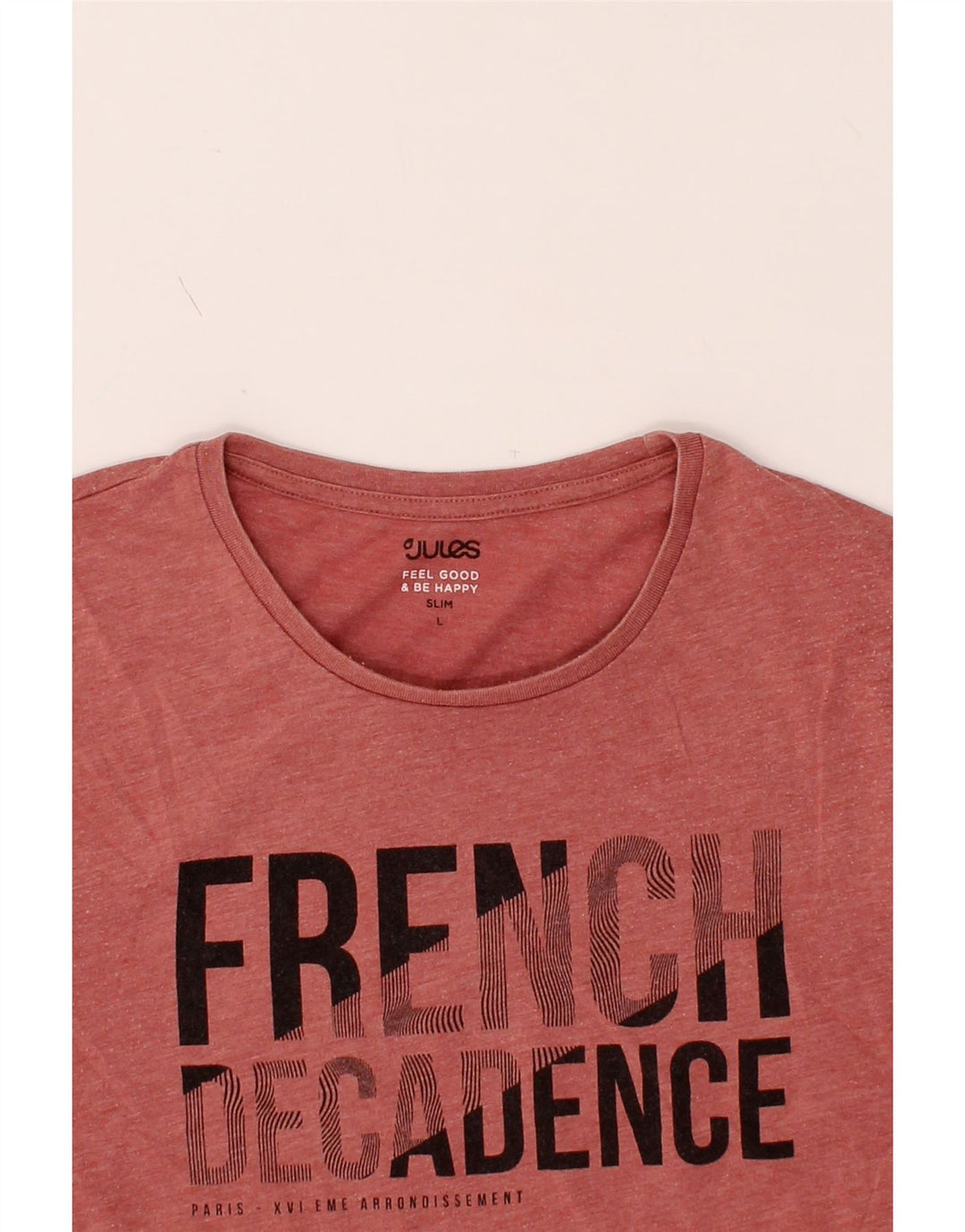 JULES Mens Graphic T-Shirt Top Large Maroon Vintage Jules and Second-Hand Jules from Messina Hembry 