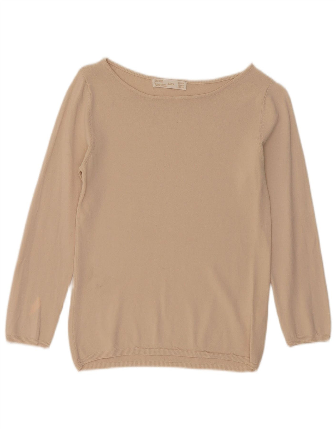 Zara Damen Bluse Top UK 12 Medium Beige