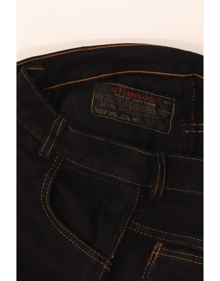 Vintage Damen Jeansrock IT 42 Medium W28 Schwarze Baumwolle