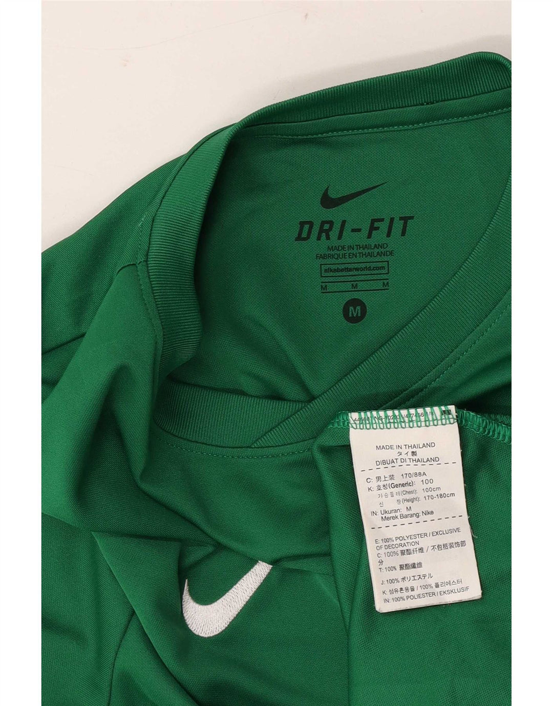 Nike Herren Dri Fit Grafik-T-Shirt-Oberteil aus mittelgrünem Polyester