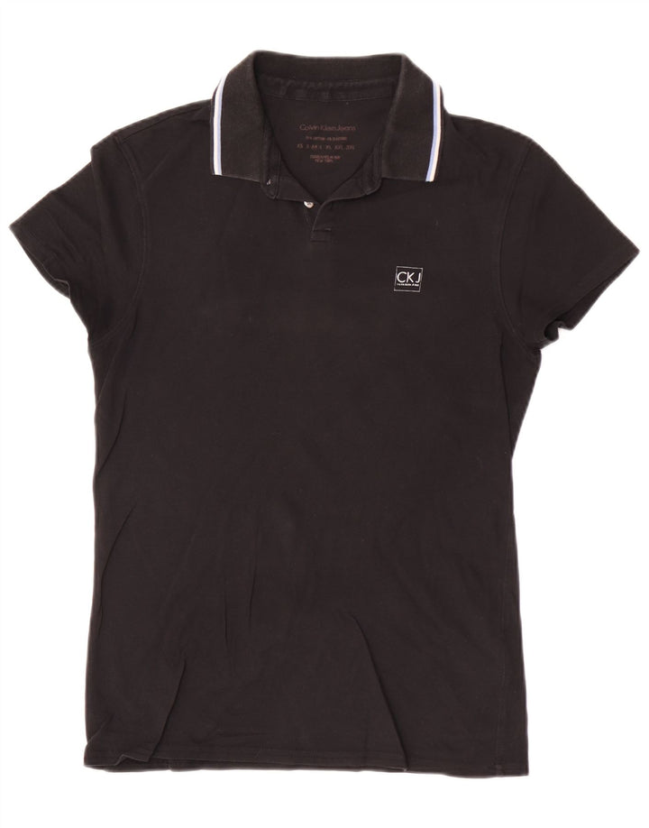 Calvin Klein Jeans Herren-Poloshirt aus mittelschwarzer Baumwolle